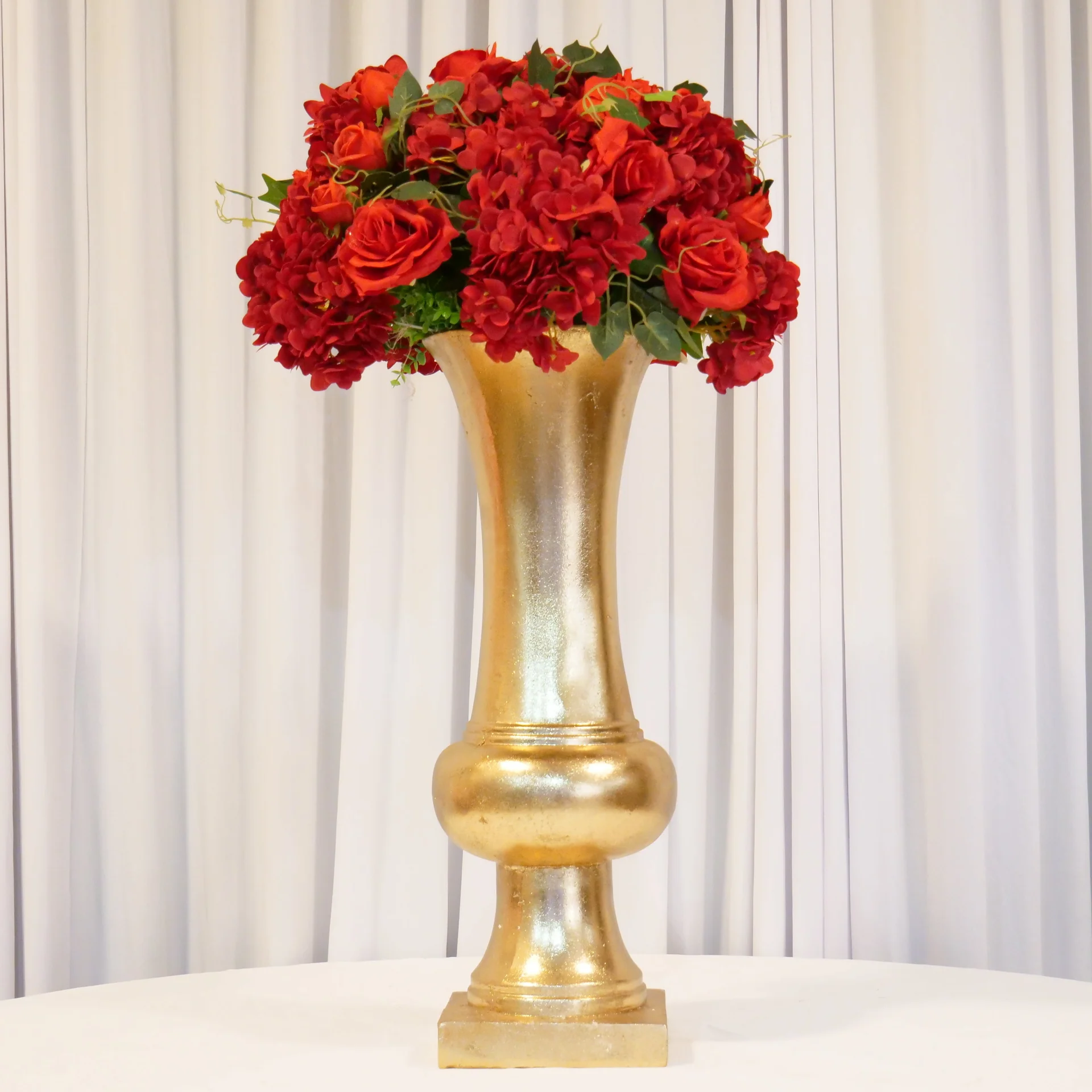 Vase colonne blanc médicis OR 80 CM