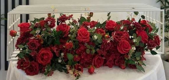 Chemin de fleur rose rouge 1m