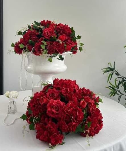 Demi boule de fleurs artificielles Rouge 50 cm